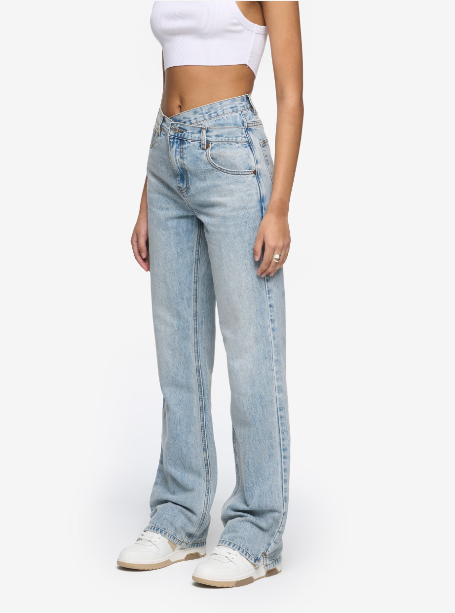 Asymmetrical Waist Jeans