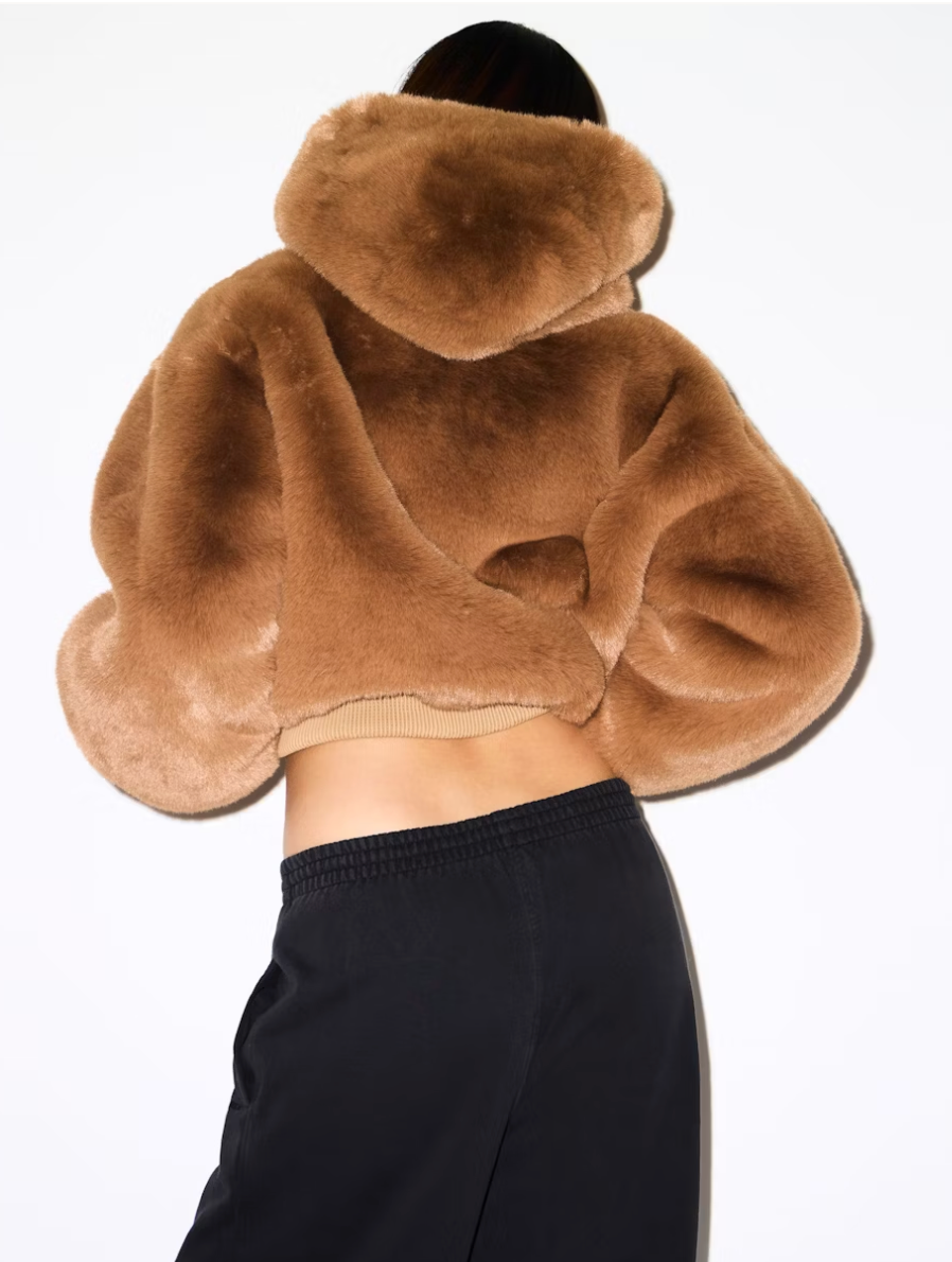 Coffee Fur Zip Jacket